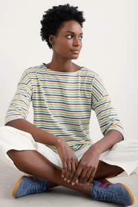 Seasalt Women's Top - multi Tremayne Quay Jersey Top - Regular - Pellitras Seash - Picture 1 of 6