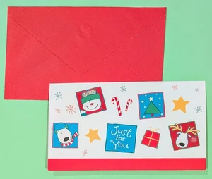 Set/9 American Greetings Christmas Greeting Card Money Holder w/ Red Envelopes - Picture 1 of 4