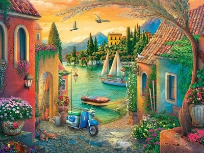 Ravensburger Villas by the Sea Jigsaw Puzzle (750 XL Extra Large Pieces) - Image 1 of 2