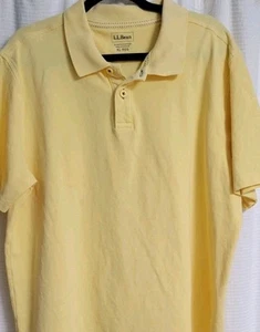LL Bean Poloshirt Herren XL 100% Baumwolle Gelb Kurzarm (A8) - Bild 1 von 6