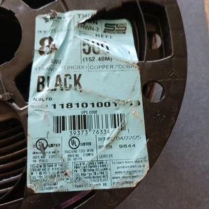 Southwire  THHN Building Wire, Black Copper Stranded 8 AWG One Conductor  500 Ft - Picture 1 of 3