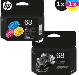 Genuine HP 68 Black + Color Ink Cartridges for Envy 6120, 6130, 6520, 6530 - Picture 1 of 1
