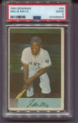 Bowman Willie Mays Hof 1954 #89 - New York Giants - PSA 2 bueno Foto 1 de 2