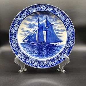1905 Wedgewood Pearlware Transferware 'The Rebecca' Yacht Nautical Theme Plate - Picture 1 of 7