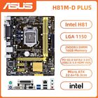 ASUS H81M-D PLUS Motherboard M-ATX Intel H81 LGA1150 DDR3 16GB SATA2/3 VGA DVI