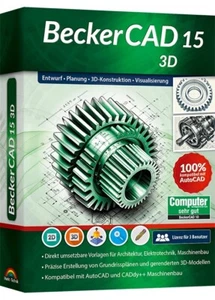 BeckerCAD 15 3D - 3 User Lizenz - 3D Konstruieren - Zeichnen - PC DVD-ROM - Bild 1 von 8
