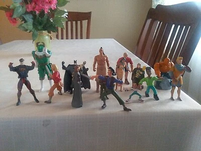 Vintage 14 Various Action Figures. Disney, Bandai & others, Batman, The Thing  - Image 1 of 4