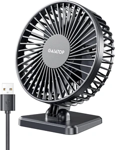 USB Desk Fan, Small but Powerful, Personal Portable Quiet 3 Speeds, Adjustment M - Picture 1 of 8