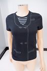 See By Chloe T Shirt Top Black Size 36 Uk 8 Short Sleeve Vgc 