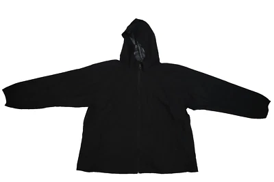 Port Authority Jacket Ladies 4XL Black Hooded Full Zip Rain Windbreaker Coat - Image 1 of 4