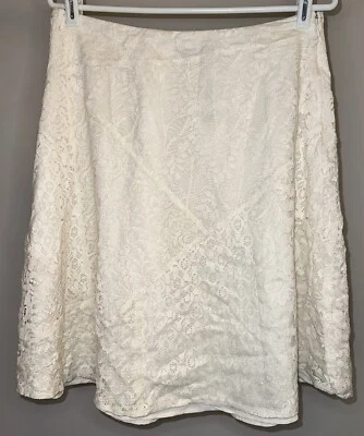 Falda de encaje con retazos Lauren Ralph Lauren en marfil blanco invierno - talla 8 Foto 1 de 3