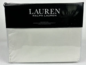 Ralph Lauren KING Flannel Sheet Set Chic Cream Solid Color Off White Winter - Picture 1 of 11