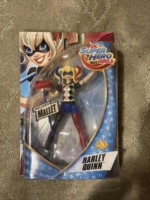Figura de acción DC Super Hero Girls 6" Harley Quinn incluye mazo nueva en caja Foto 1 de 2