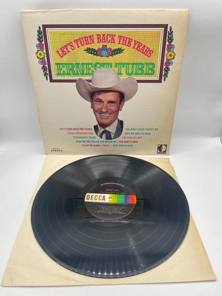 Ernest Tubb Let's Turn Back The Years LP DL75114 Decca 1969 Country Vinyl LP - Image 1 of 4