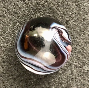 M.F. CHRISTENSEN 7/8" SLAG SHOOTER MARBLE PRE 1943 UV BEAUTIFUL COLORS - Picture 1 of 10