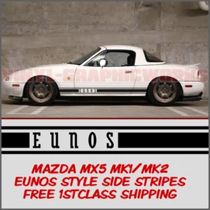 Mazda MX5 Mk1 Mk2 Eunos Roadster Rayas Laterales Vinilo Gráfico Estilo Eunos - Imagen 1 de 1