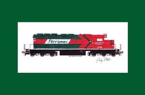 Ferromex SD40-2 #3116 11"x17" Matted Print Andy Fletcher signed - Picture 1 of 1