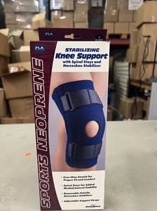 FLA Small Stabilizing Knee Support w/Spiral Stays & Horseshoe Stabilizer Blk NIB - Picture 1 of 2