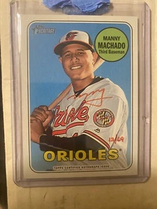 2018 Topps Heritage Manny Machado Real One Red Auto #/69- Autograph #ROA-MM - Picture 1 of 2