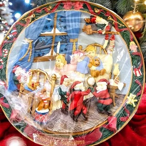 Visions of Sugarplums 3D Lighted Plate 7th Edition Visit From St Nick 1997 COA - Picture 1 of 8