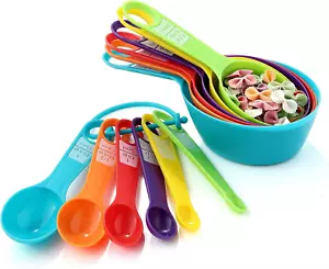 12PCS Measuring Cups, Colorful Measuring Cups and Spoons Set, Stackable Measuri - Picture 1 of 9