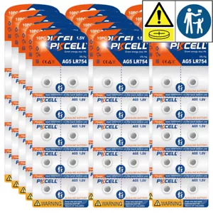 150x AG5 LR754 SR754 SR48 309 393 1.5V Alkaline Watch Battery Button Cell PKCELL - Picture 1 of 5