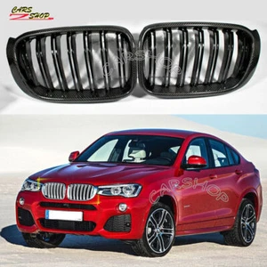 Carbon Fiber Dual Slat Front Kidney Grille Replace For BMW X3 F25 X4 F26 2014-17 - Bild 1 von 6