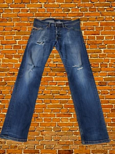 MENS DIESEL BELTHER W32 L30 BLUE WASH 0814W SLIM TAPERED REGULAR DENIM JEANS - Picture 1 of 5