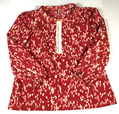 Blusa Monika IRO para mujer talla 2 EE. UU. L roja estampado animal cuello redondo manga 3/4 nueva sin etiquetas Foto 1 de 4