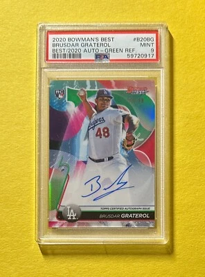 2020 BOWMAN'S BEST BRUSDAR GRATEROL GREEN ROOKIE AUTO /99 #B20BG PSA MINT 9 - Image 1 of 2