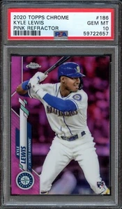 BB - 2020 - Topps Cromo - #186 - Kyle Lewis - Rosa Ref - PSA 10 GEM MT - Imagen 1 de 2