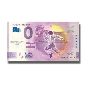Argentina AGAA Anniv 2020-1 Billete de euro DIEGO 1960 - 2020 billete de euro - Imagen 1 de 1