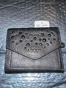 NWT Coach NASA wallet Galaxy Silver Studs 59510 SVM4Z Metallic Graphite - Picture 1 of 14