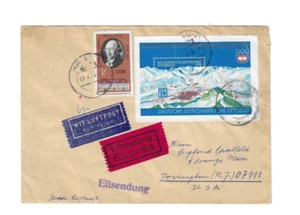 ALEMANIA (RDA) 1976 Cubierta Express enviada desde Halle a EE. UU. - Mi 2105; pliegue en SS - Imagen 1 de 2