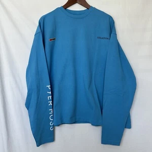 Reebok x Pyer Moss Draped Tee Shirt Long Sleeve Unisex Size Small Blue NWT $100 - Picture 1 of 20