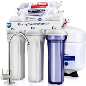 ISPRING Under Sink Reverse Osmosis Water Filter System 6-Stage Alkaline w/Faucet - Picture 1 of 4
