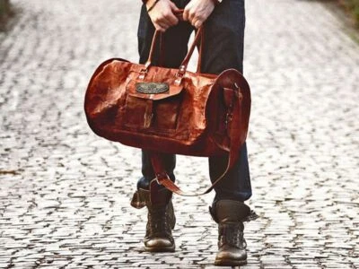 Unisex vintage duffle travel gym weekend overnight bag Men's Leather Very large  - Image 1 of 4