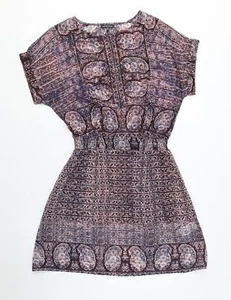 Zara Women Multicoloured Paisley Short Shift Dress M - Picture 1 of 12