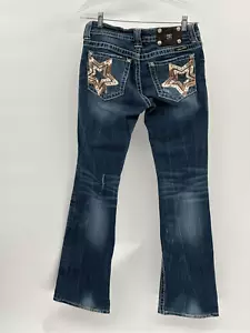 Jeans Miss Me bootcut impreziosito stella donna taglia 28 blu - Foto 1 di 11