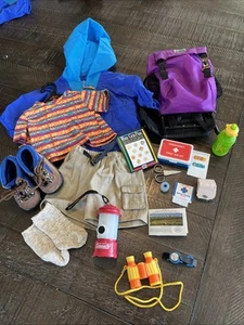 American Girl Hiking Outfit Backpack Essentials Orienteering Accessories 1998 PC - Picture 1 of 22