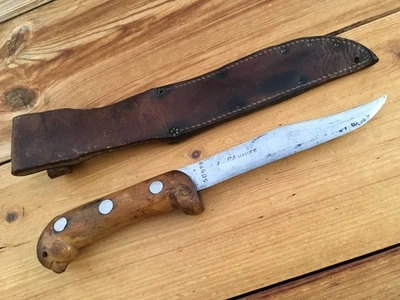 JOHN EK STYLE 5 WW II 汉登刀木柄大号 RIVETS TRENCH 艺术 美国 — 第 1/4 张图片