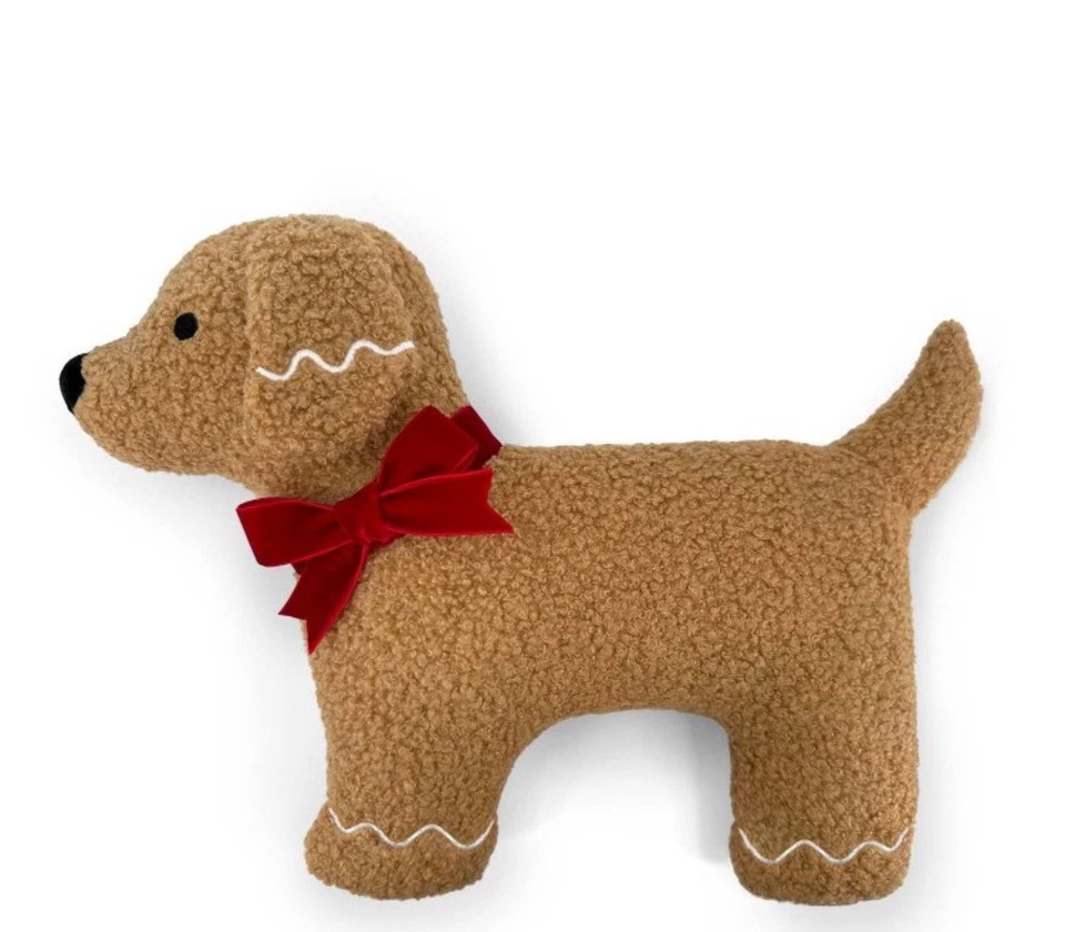 Almohada con forma de perro Target Bullseye Gingerbread 2025 Navidad NUEVA Foto 1 de 1