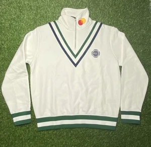 RLX Ralph Lauren Pullover Mens Double Knit 1/4 Zip Golf Size M NWOT White - Picture 1 of 13