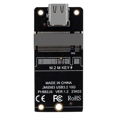 1PC New M.2 to Type-C SSDs Adapter Board NVMe 10Gbps High-Speed Data Transfer - Image 1 of 4
