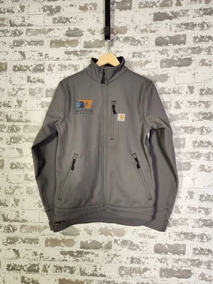 Carhartt Rain Defender Jacket Small Gray Soft Shell Workwear Embroidered READ - Image 1 of 4