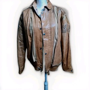 Vintage 100% Genuine Leather/Python Snake Skin Jacket Size 8 - Picture 1 of 14
