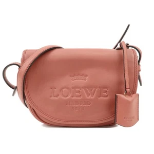 LOEWE Heritage Leather Shoulder Bag Crossbody Bag Pink Authentic Used F/S - Picture 1 of 24