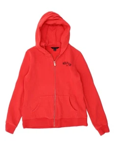 TOMMY HILFIGER Womens Zip Hoodie Sweater UK 10 Small Red Cotton CD78 - Picture 1 of 3