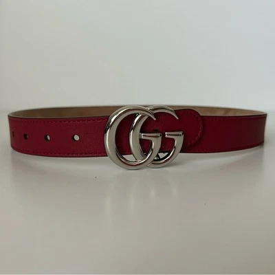 Gucci Children's Leather GG Marmont Red Belt Size M - Image 1 of 4
