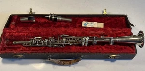 Vintage Drei Sterne Metall Klarinette mit Mundstück und Koffer - Bild 1 von 24